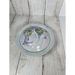 Dish & Lid Vintage 1978 Small Periwinkle Handpainted Trinkets